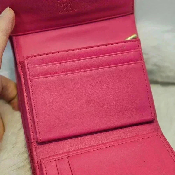 MCM Pink and Purple Leather Wallet with Gold Accents - Picture 9 of 13